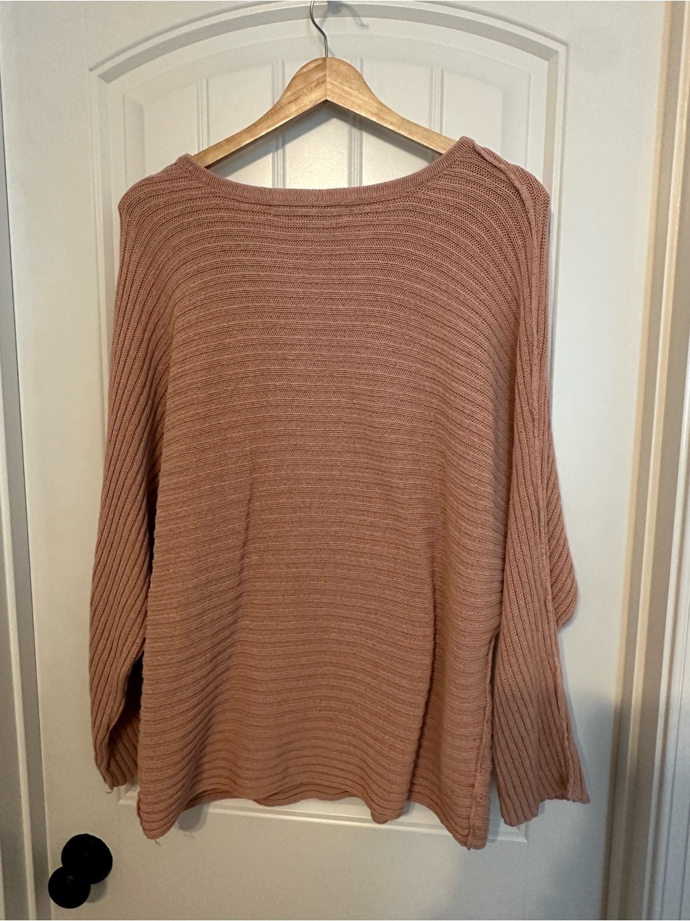 Free People Beach Sweater Ribbed Knit Pink Oversized Slouchy Boho Size Small - Picture 5 of 9